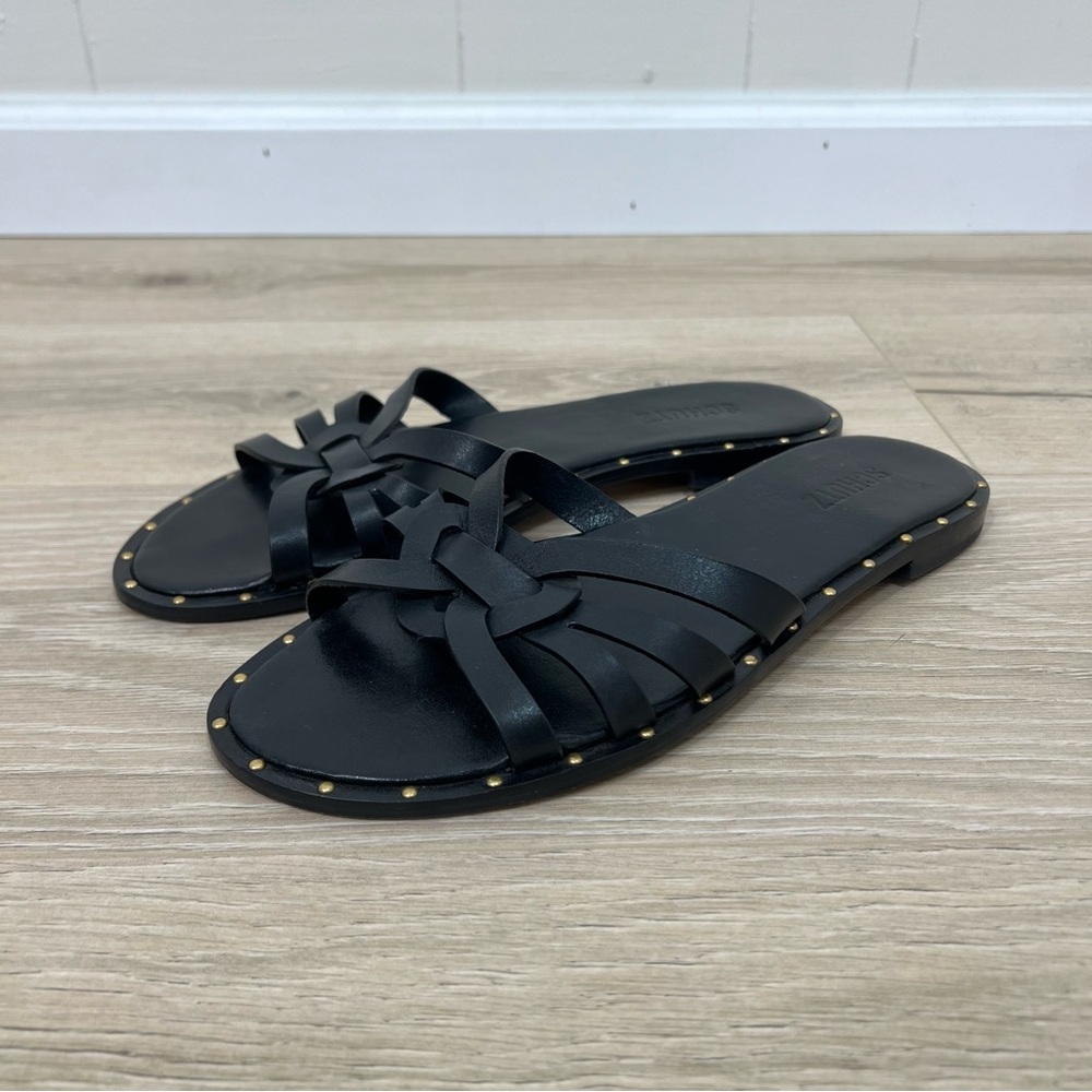 SCHUTZ Black Studded Sandals
